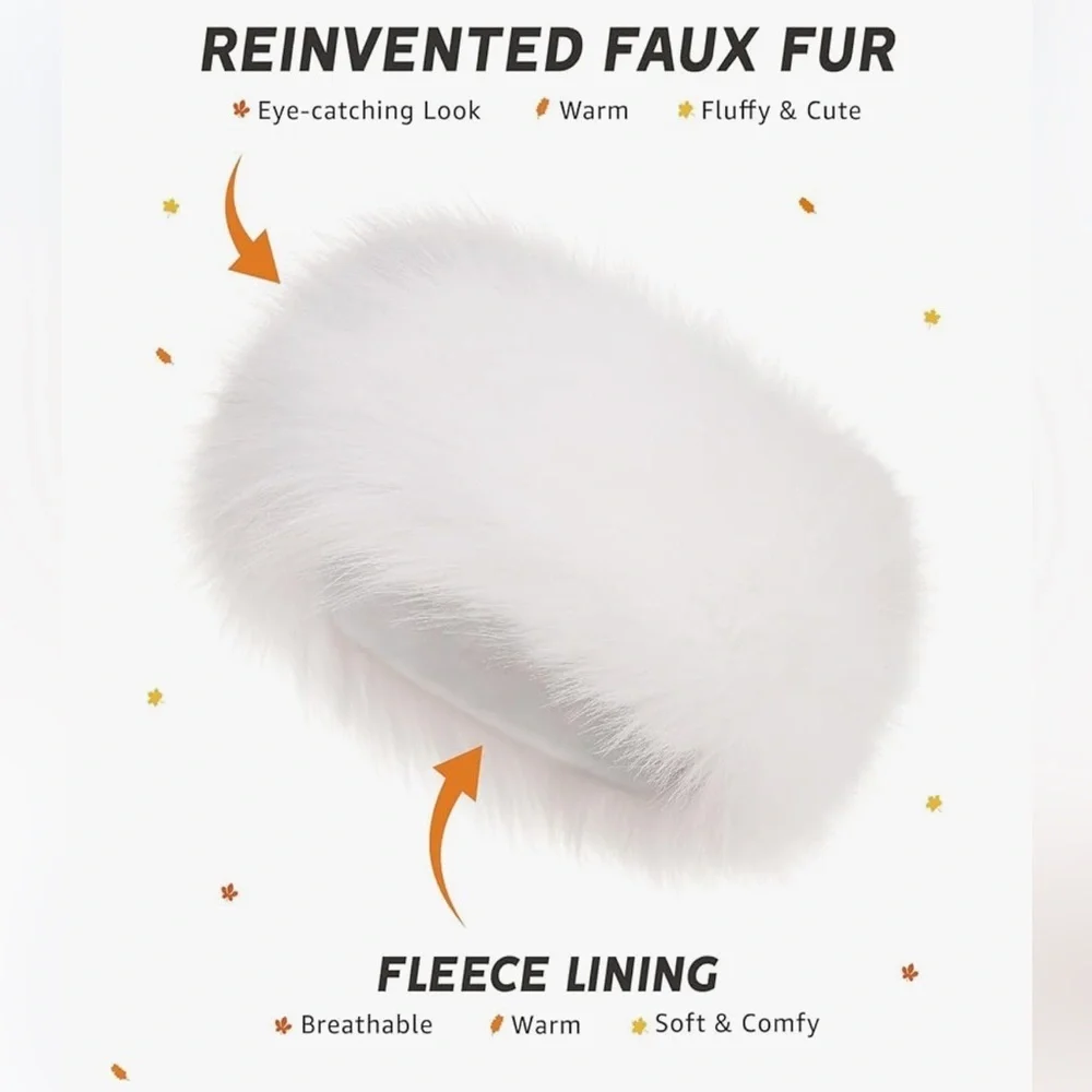 White Faux Fur Winter Headband